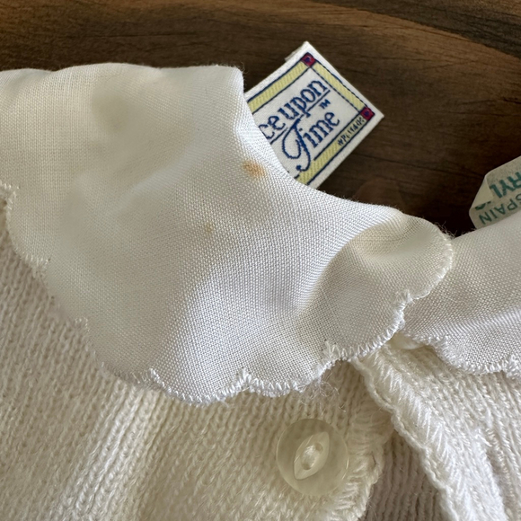 Baby A.Sanchis White Knit Floral Bodysuit 6–9 Months Heirloom Style - Picture 7 of 8